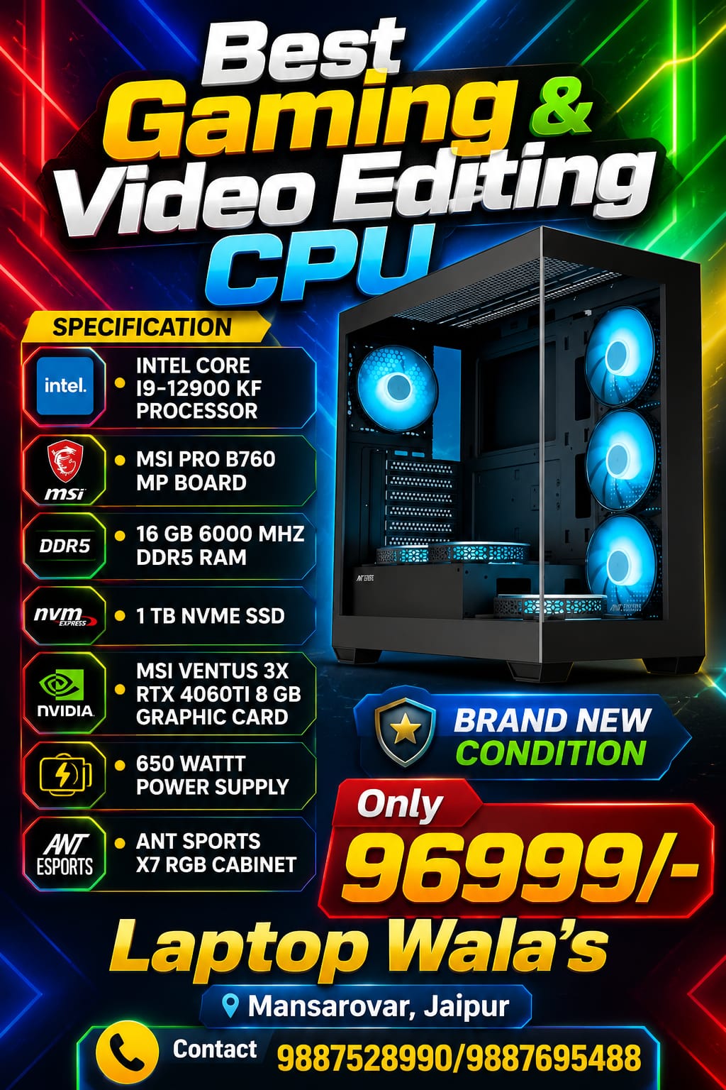 ROCKET SPEED VIDEO EDITIING & GAMING CPU